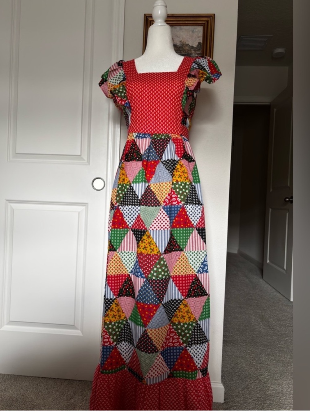 OOAK Vintage Gilead patchwork dress quilt Dress size small patterned